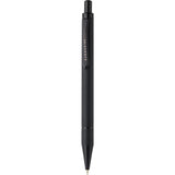 Black pen with a visible brand logo on a white background