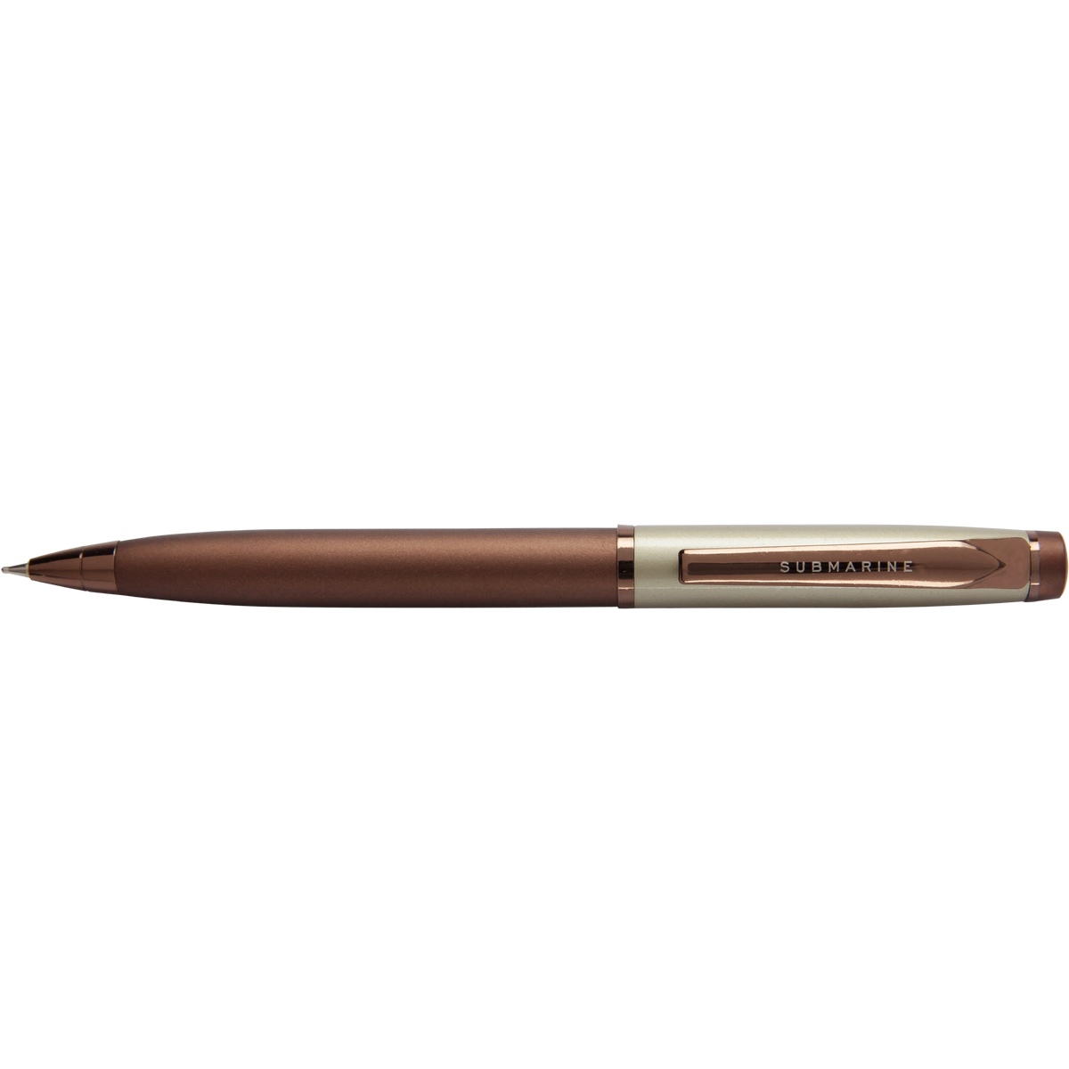 Brown pen with 'Submariner' branding on a white background