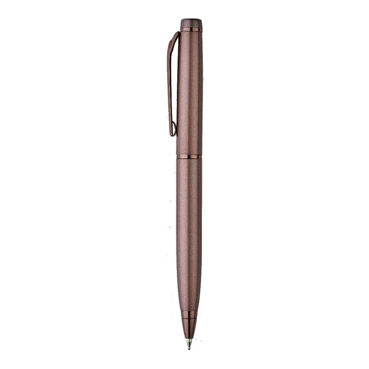 Rose gold pen on a white background