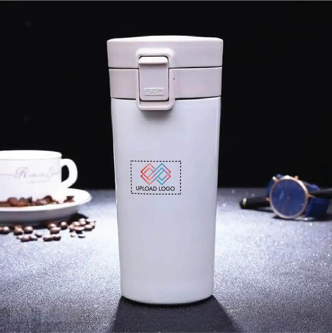 Push Button Vaccum Mug (380ml) White