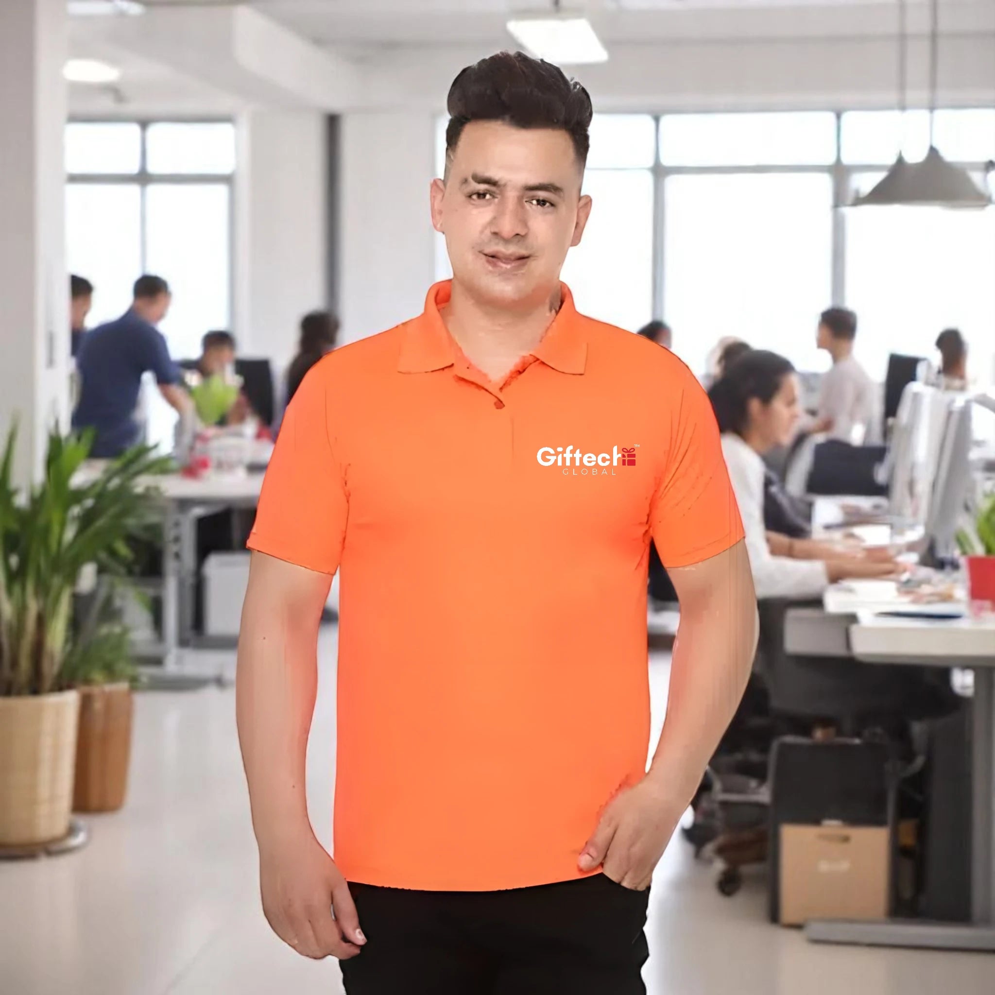 Performance Polo T-shirt with Embroidered Logo