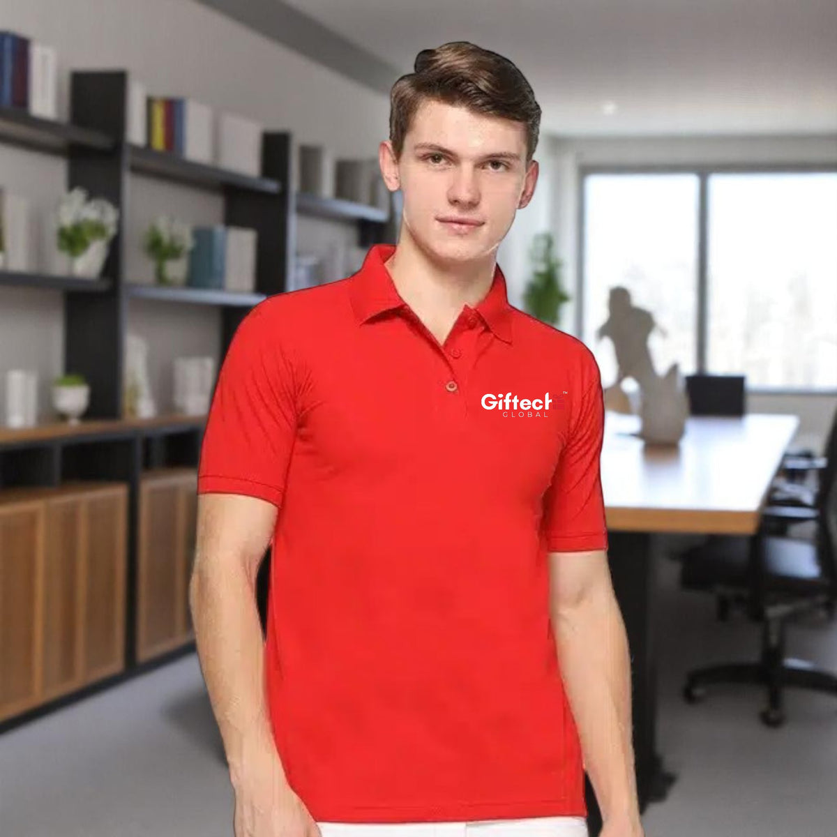 ClimaCool Polo T-Shirts with Embroidered Logo Red