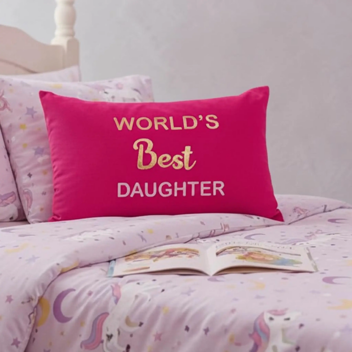 Best Daughter Personalized Velvet Cushion - Pink