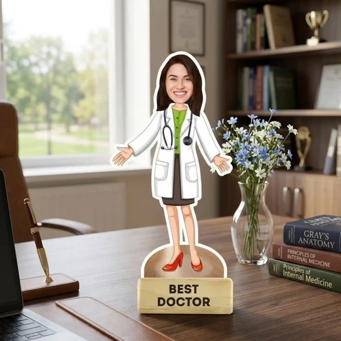 Best Doctor Lady caricature fun professional custom artwork and personalized female doctor caricature