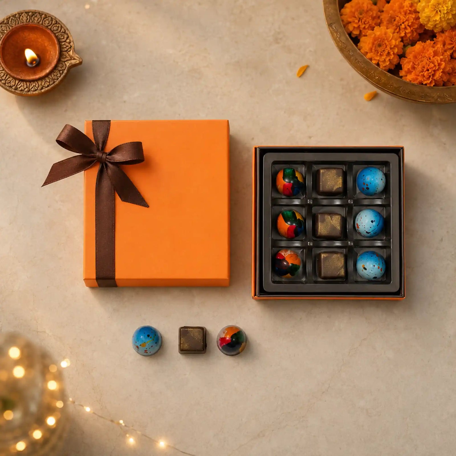 Bonbon Classic Box of 9 – Assorted Centre-Filled Chocolate Bonbons