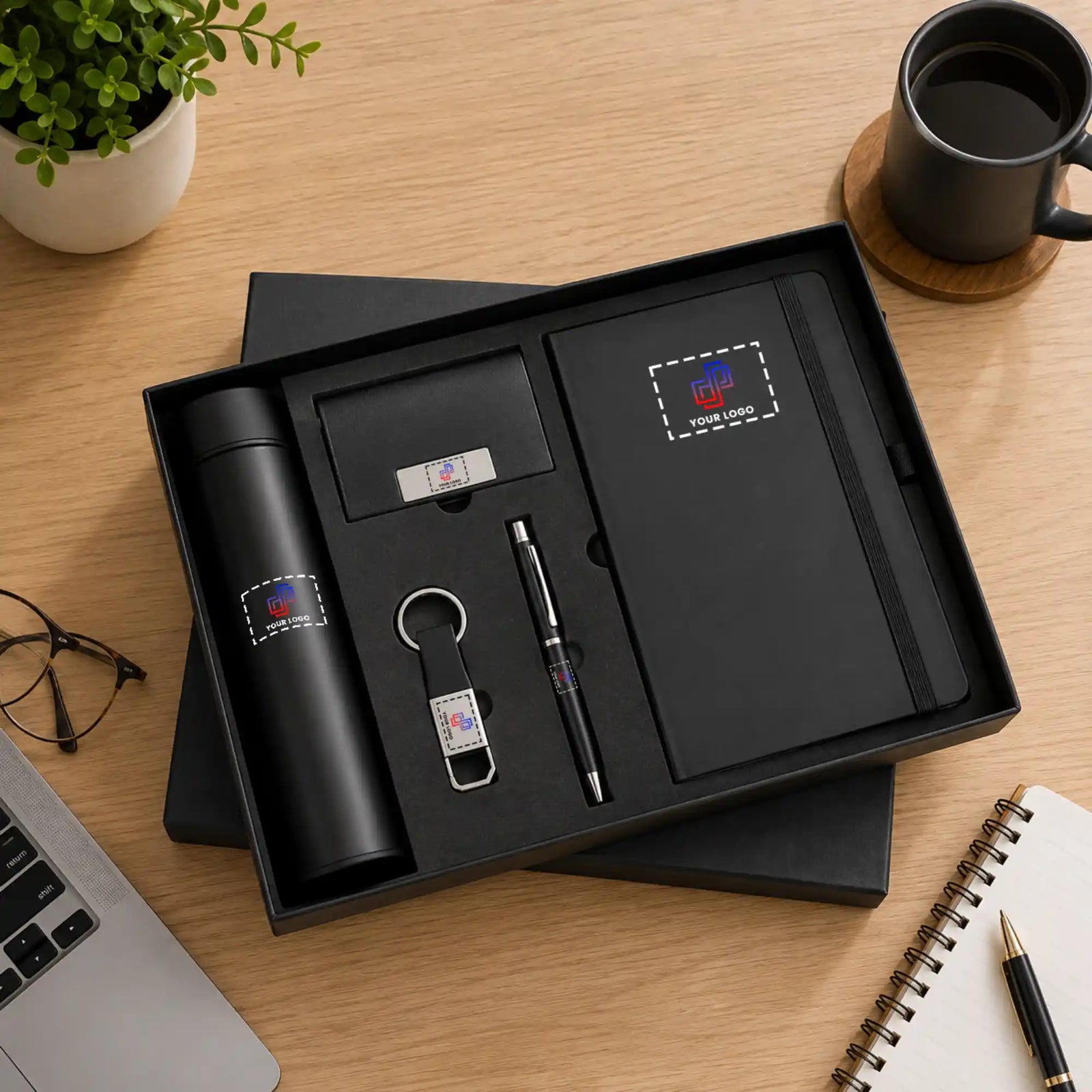 Diary & Bottle 5 in 1 Set with Keychain for Professionals