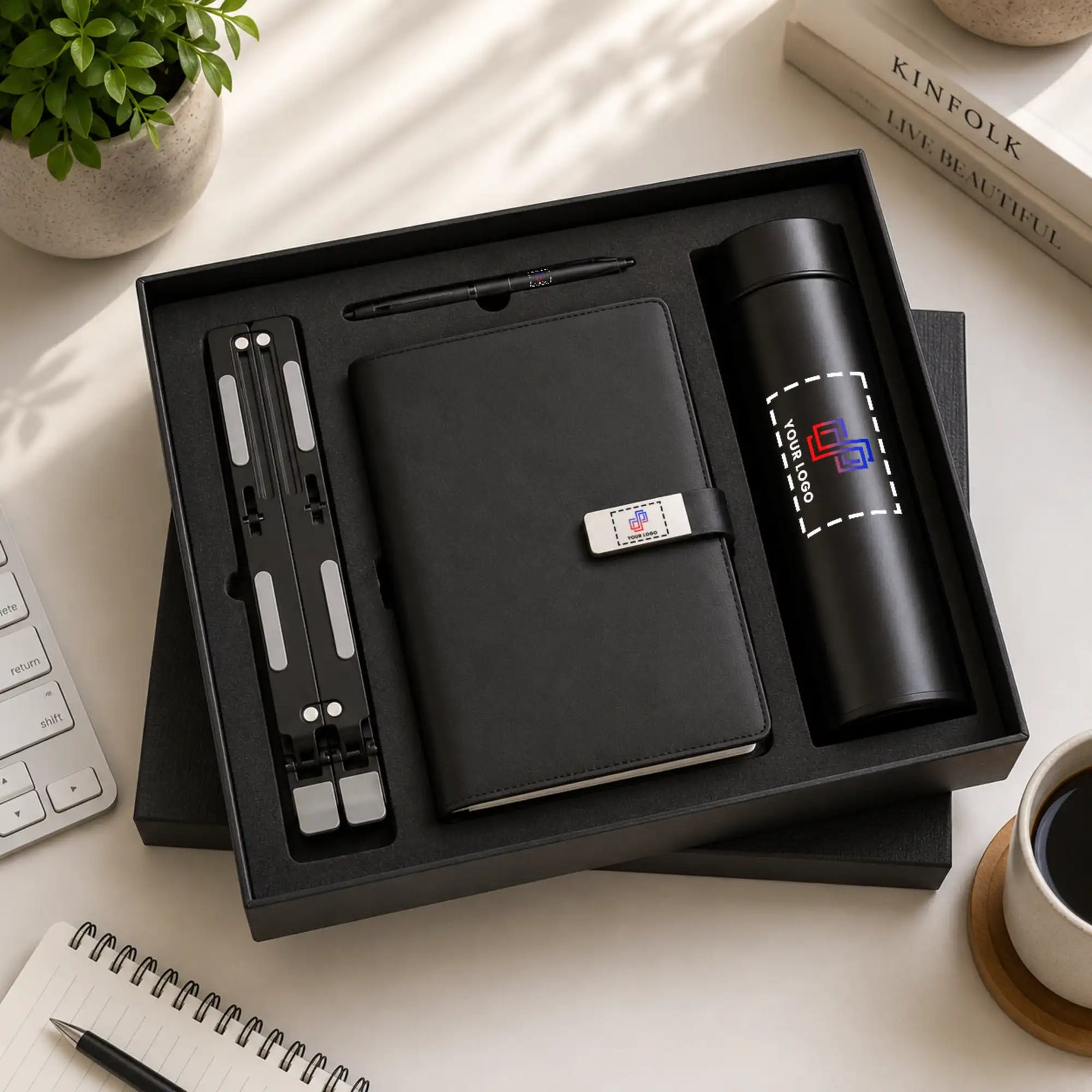 4 in 1 Midnight Deskmate Diary Set & Bottle for Professional