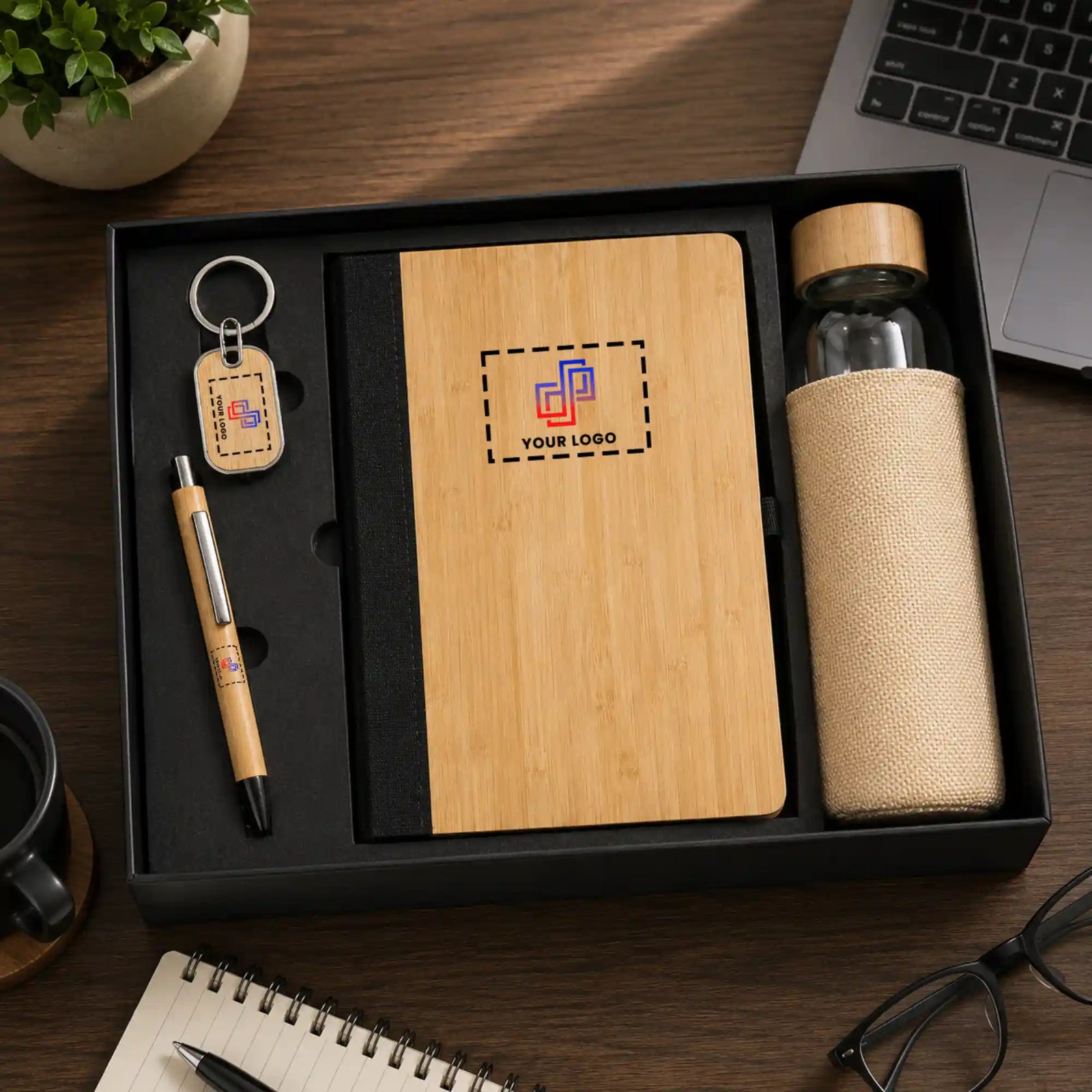 Eco-Friendly Diary and Bottle Gift Set