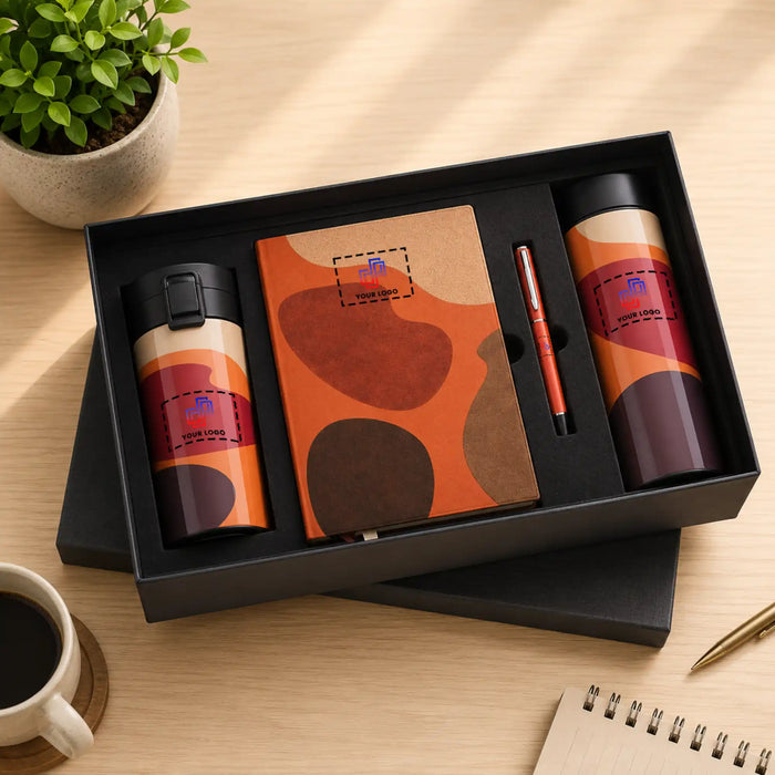 Tan Abstract Bottle Set for Modern Professionals