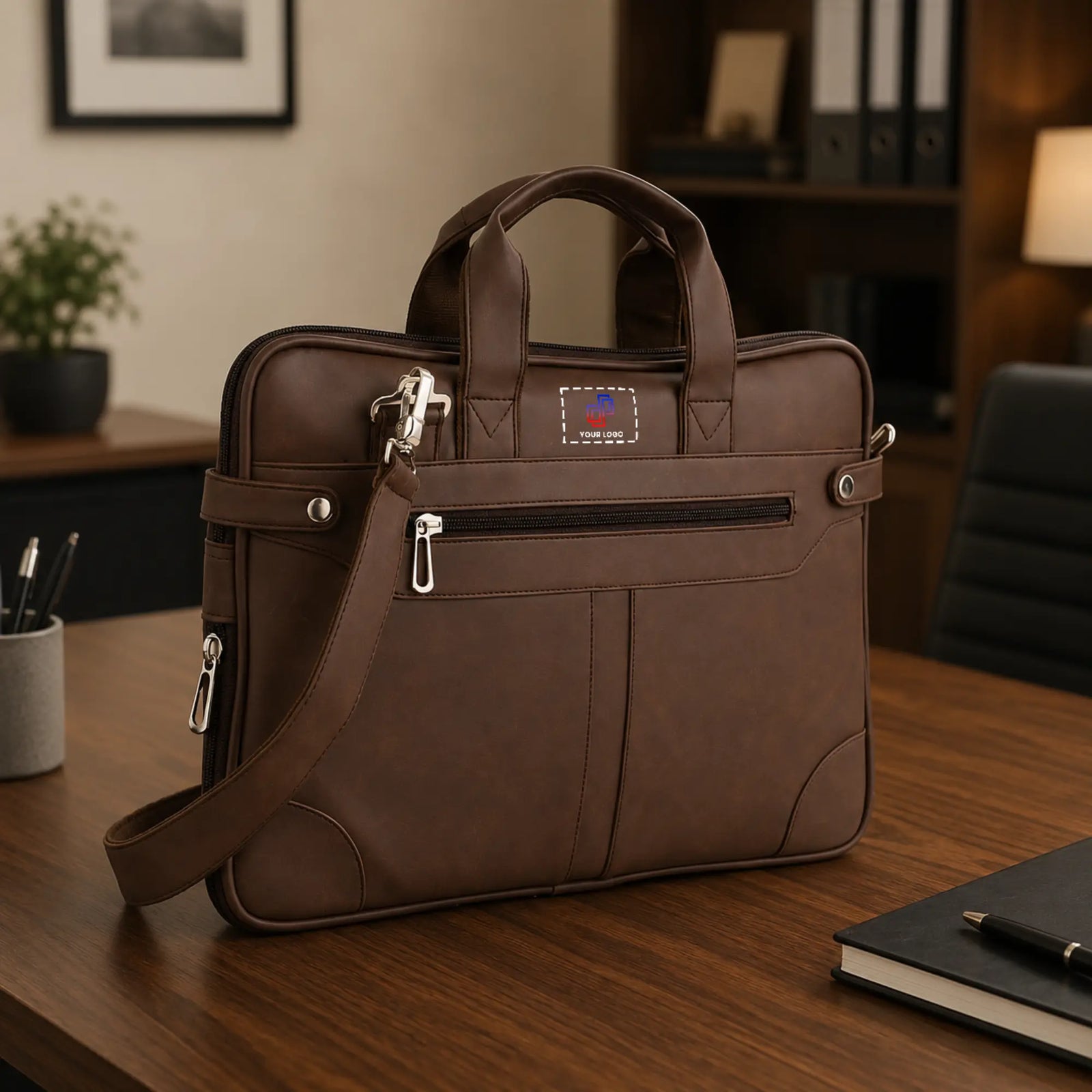 Premium Leather Laptop Briefcase for Professionals