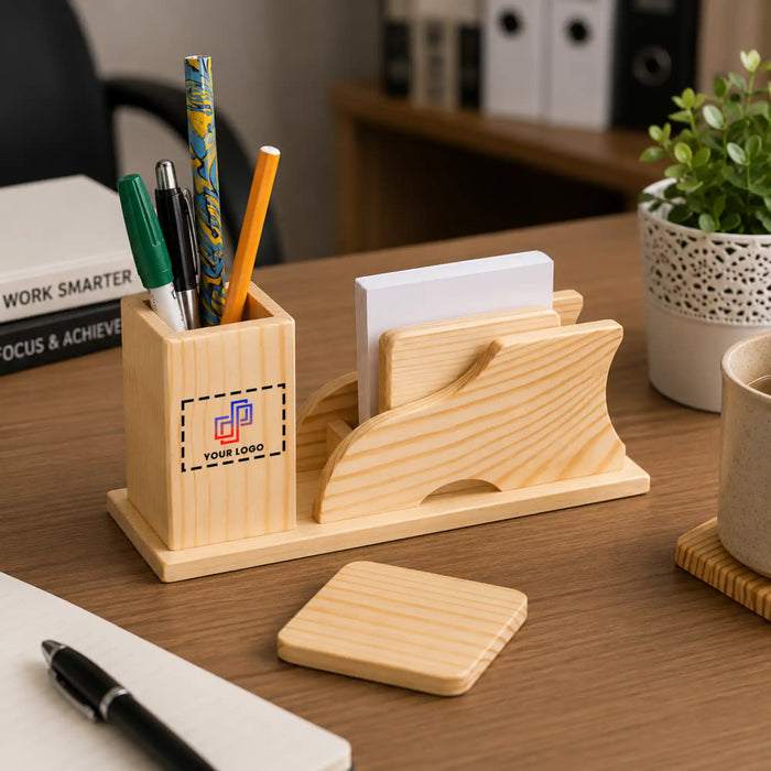Modern Wooden Multipurpose Pen Stand
