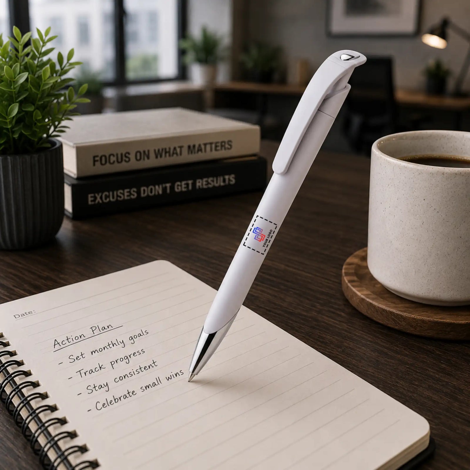 Steel Tip Plastic Click-Action Pen
