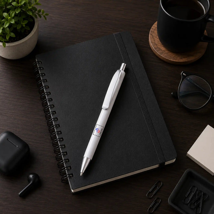 Curved Clip Rubber-Finish Click-Action Pen