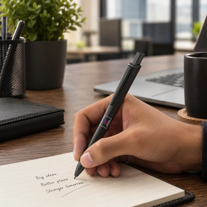 Plastic Body Steel Tip Click-Action Pen