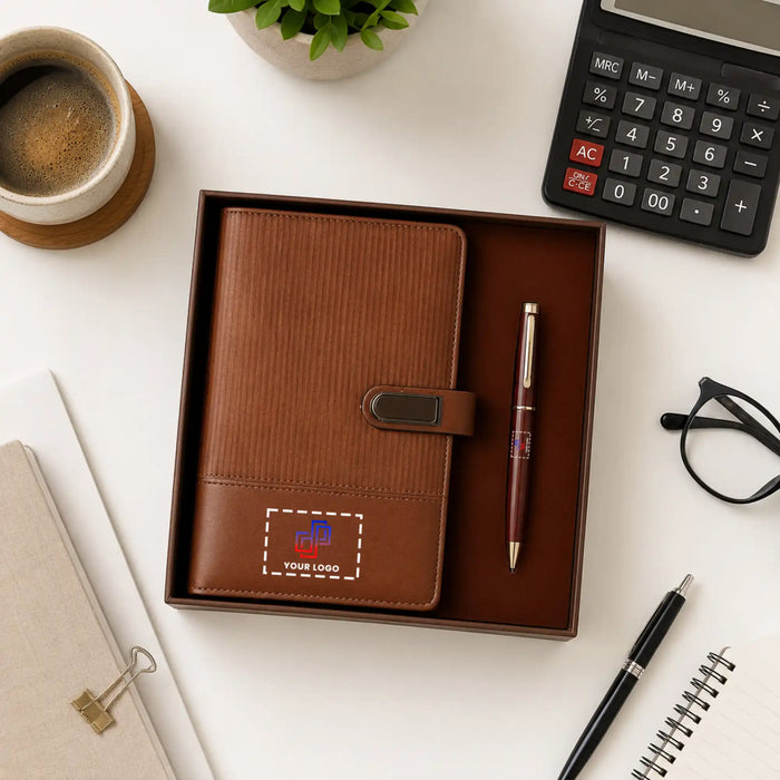 Power Bank Diary and Pen Gift Set