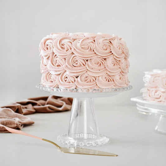 Pink Rosette Vanilla Round Cake