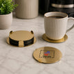 Steel Tea Coaster Set – Gold Round