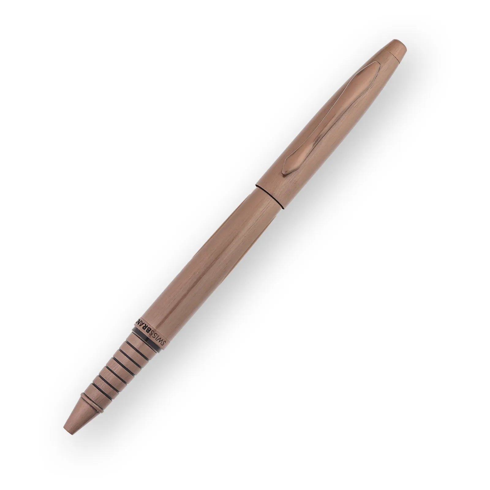 Brown pen on a white background