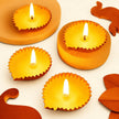 Criss Cross Design Metal Candle - Set Of 4