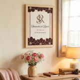 Deep Maroon Floral Monogram Couple Frame