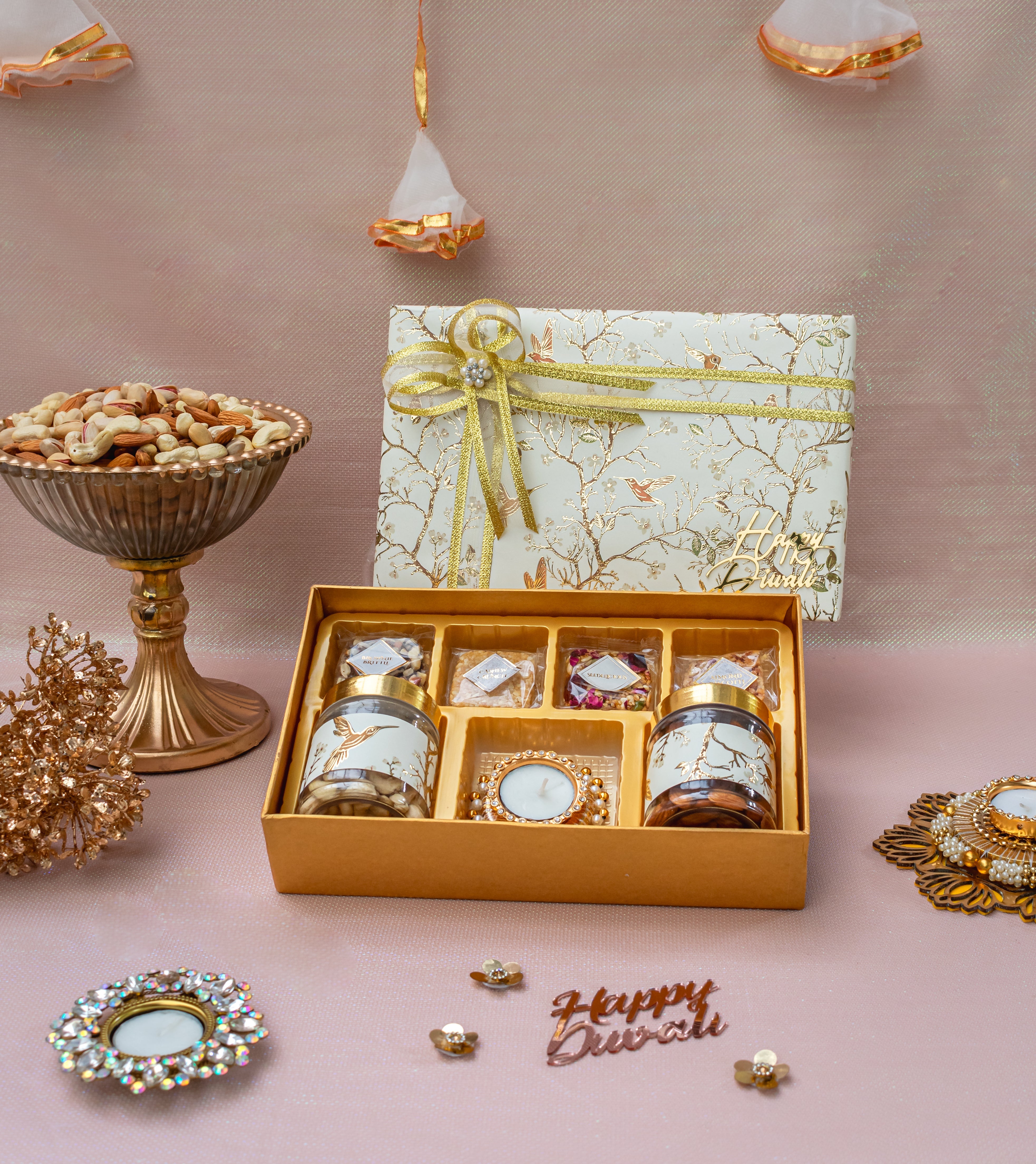 Dry Fruit Hamper With Diya