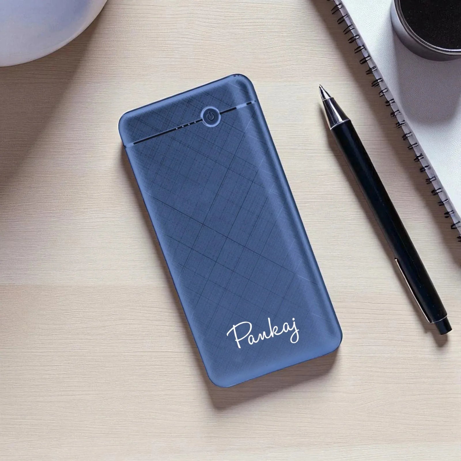 blue EnWing 10000 mAh portable power bank slim sleek custom power companion and personalized gifts for him