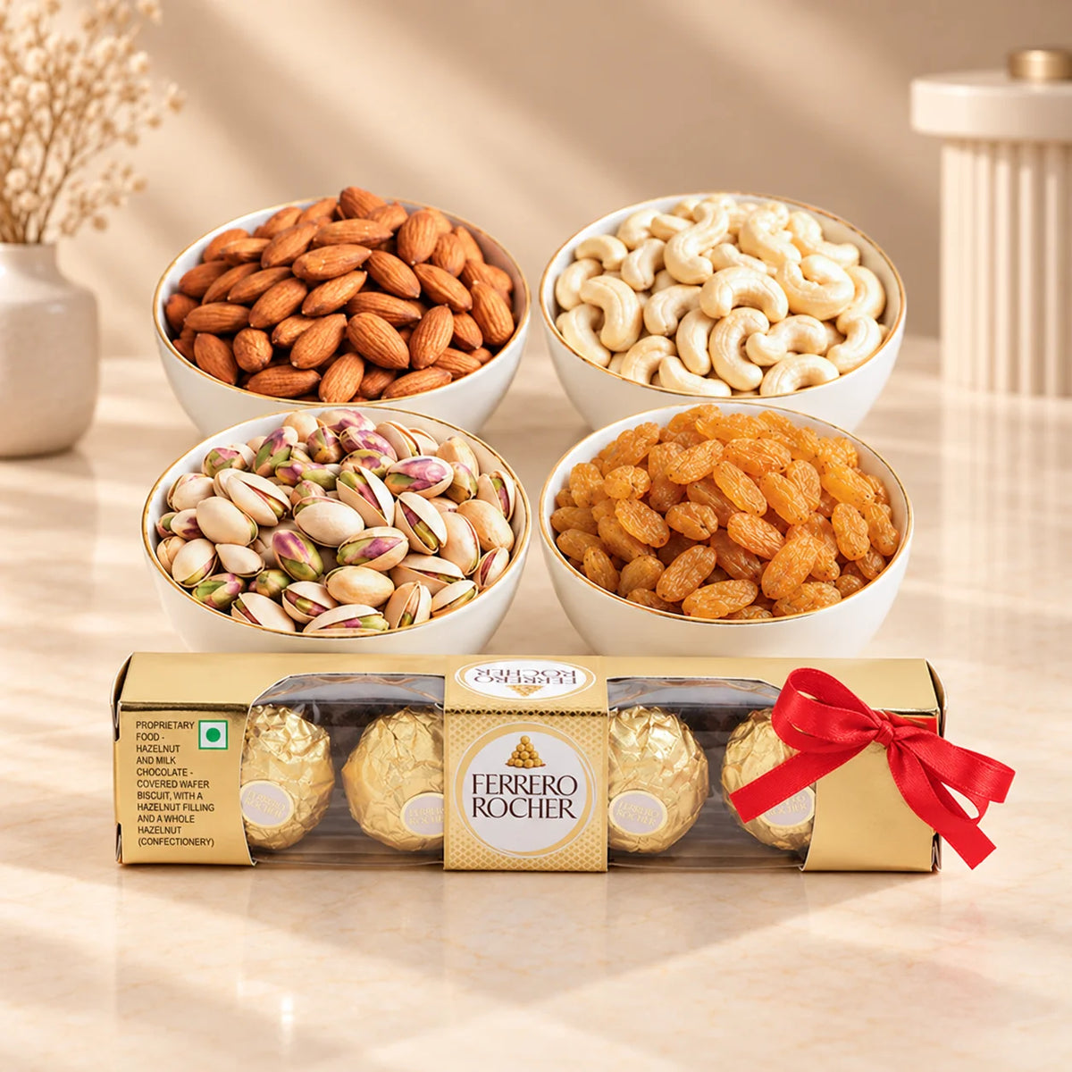Festive Season Delights – Premium Dry Fruit & Ferrero Rocher Gift Combo