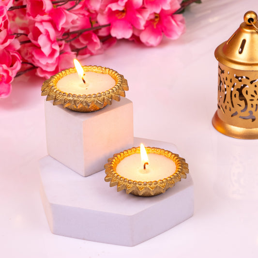 Floral Metal candle (2 units)