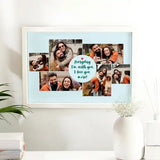 Custom Love More Wall Frame with romantic quote and six photo slots in elegant MDF A3 design. Great for home decor or personalized wedding gifts.