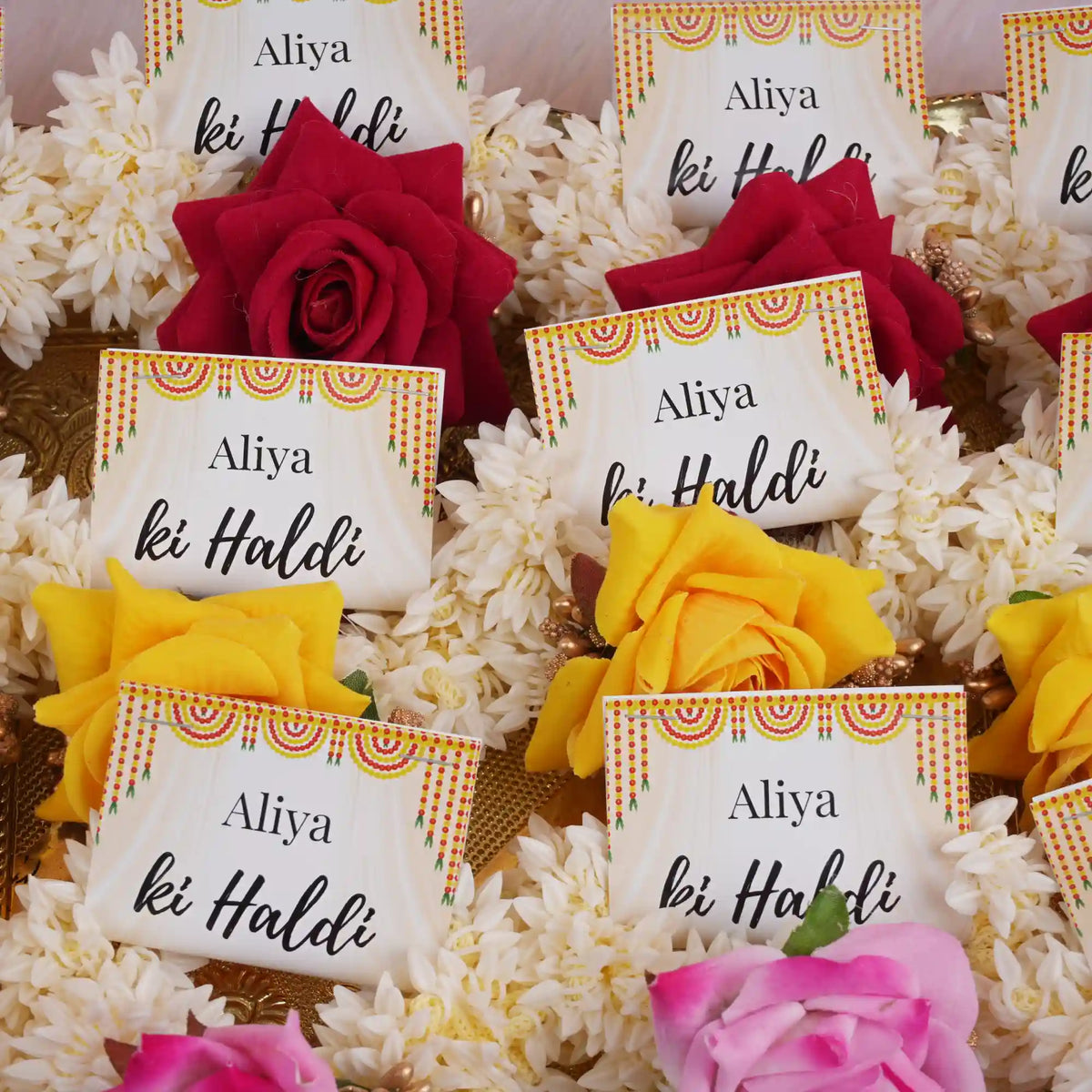 Haldi Mehndi Hand Gajra – A Personalised Floral Gift for Your Wedding Guests