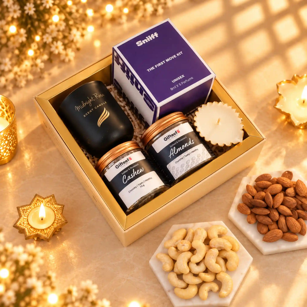 Scented Splendour – Premium Diwali Perfume & Dry Fruit Hamper