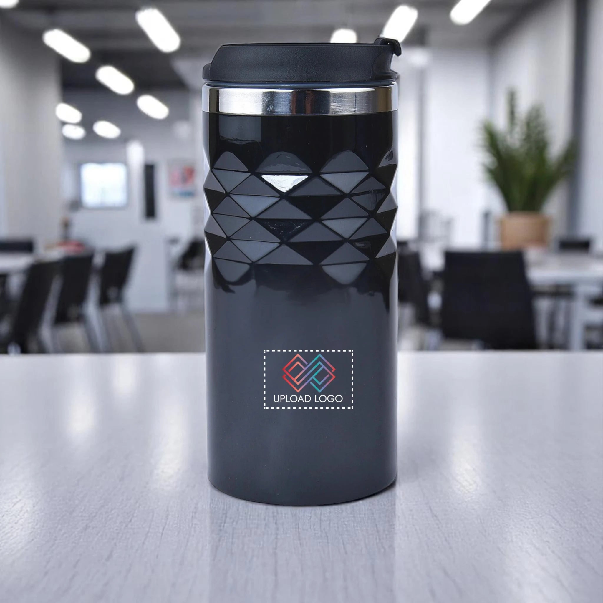 Trendy Stainless Steel Double Wall Travel Mug (300 ml) Black