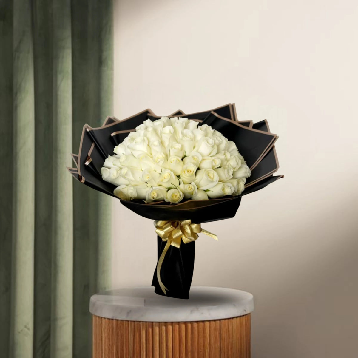 Peaceful White Roses Bouquet