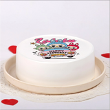 Happy Birthday Labubu Vanilla Cake