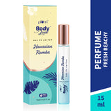 Hawaiian Rumba Eau de Parfum 15ml with box packaging, showcasing fresh beachy fragrance in compact travel-friendly size.