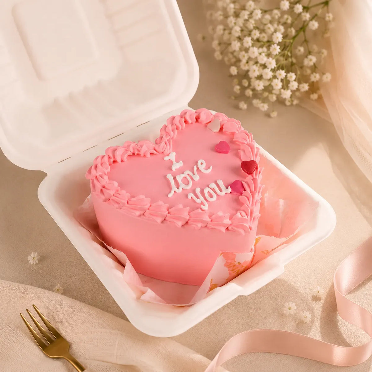 I Love You Mini Vanilla Cake