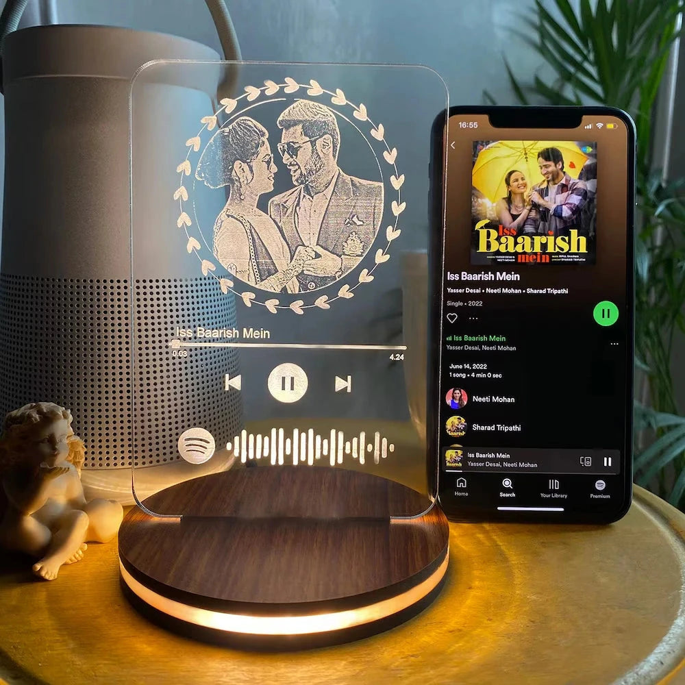 Engraved LED Lamp Gift for Couples