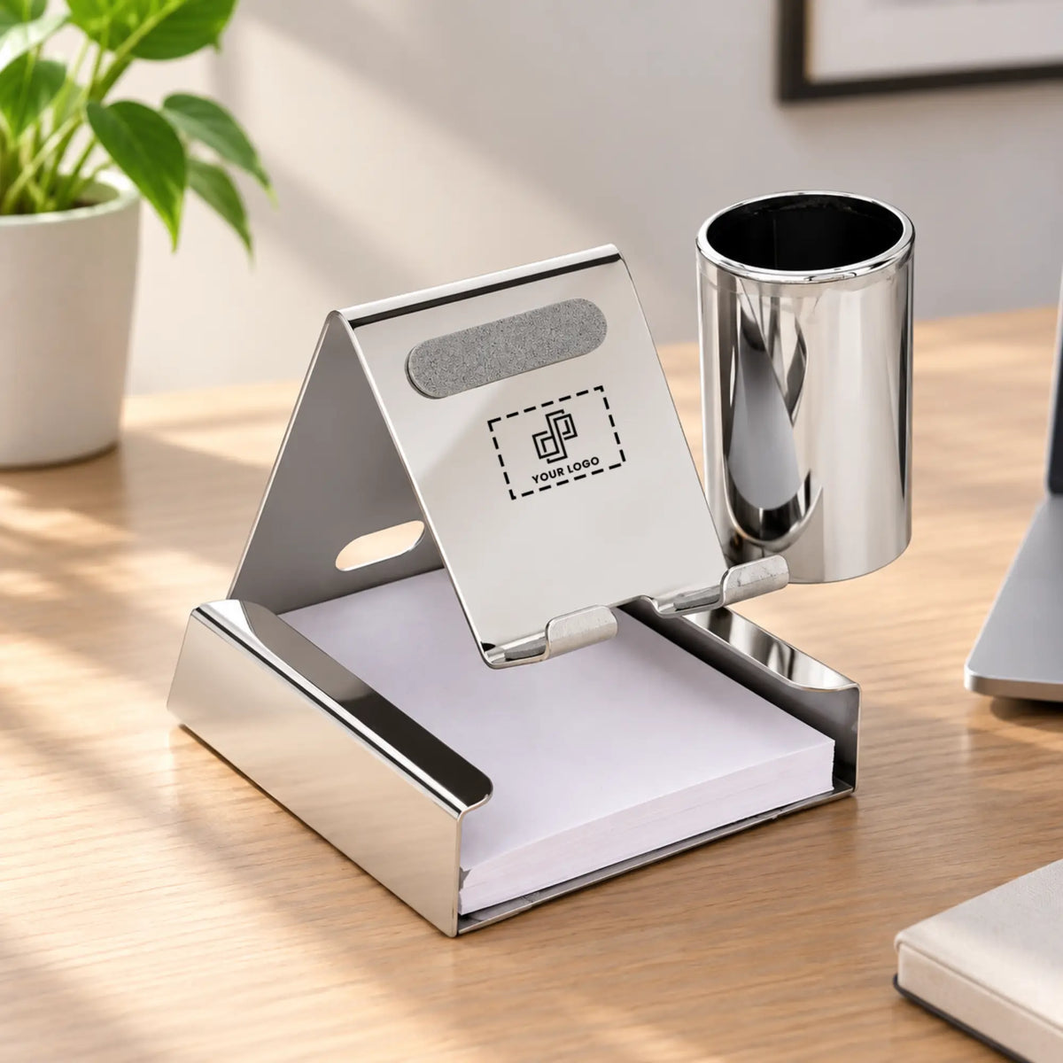 Multifunctional Desk Mobile Stand with Notepad & Pen Holder