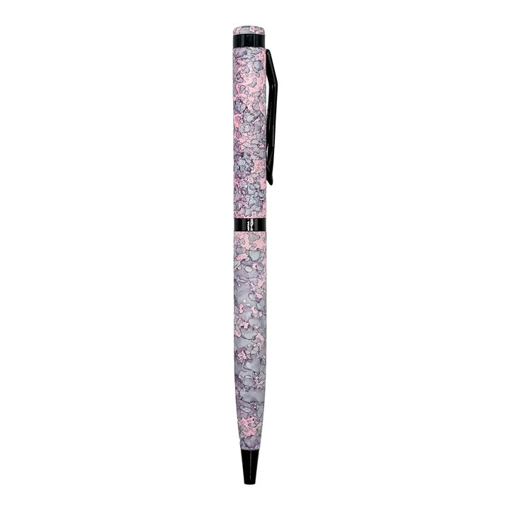 Pen with floral pattern on a white background
