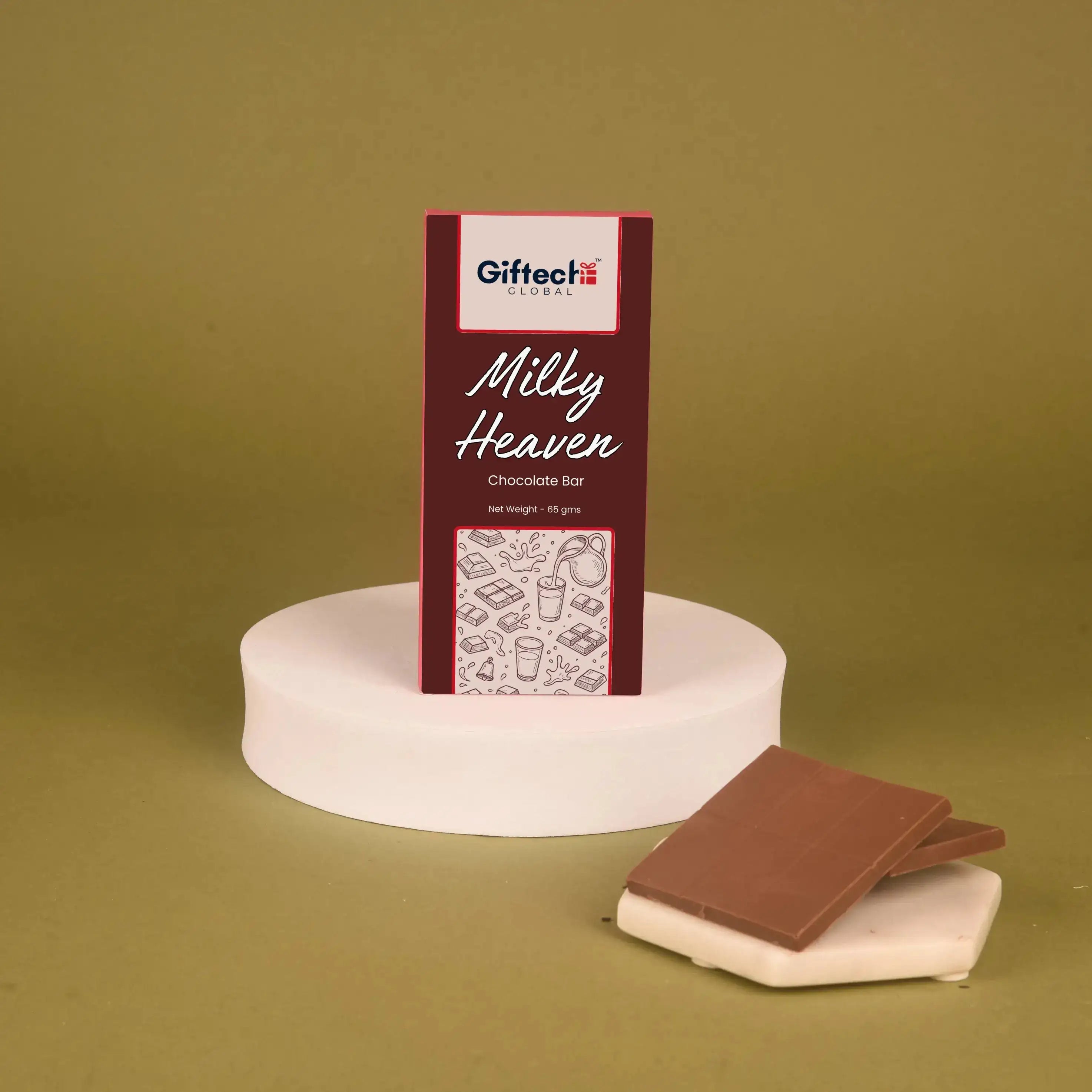 Milky Heaven chocolate bar from The Nutcracker Treat Box, a creamy milk chocolate perfect for Diwali gourmet gift hampers.