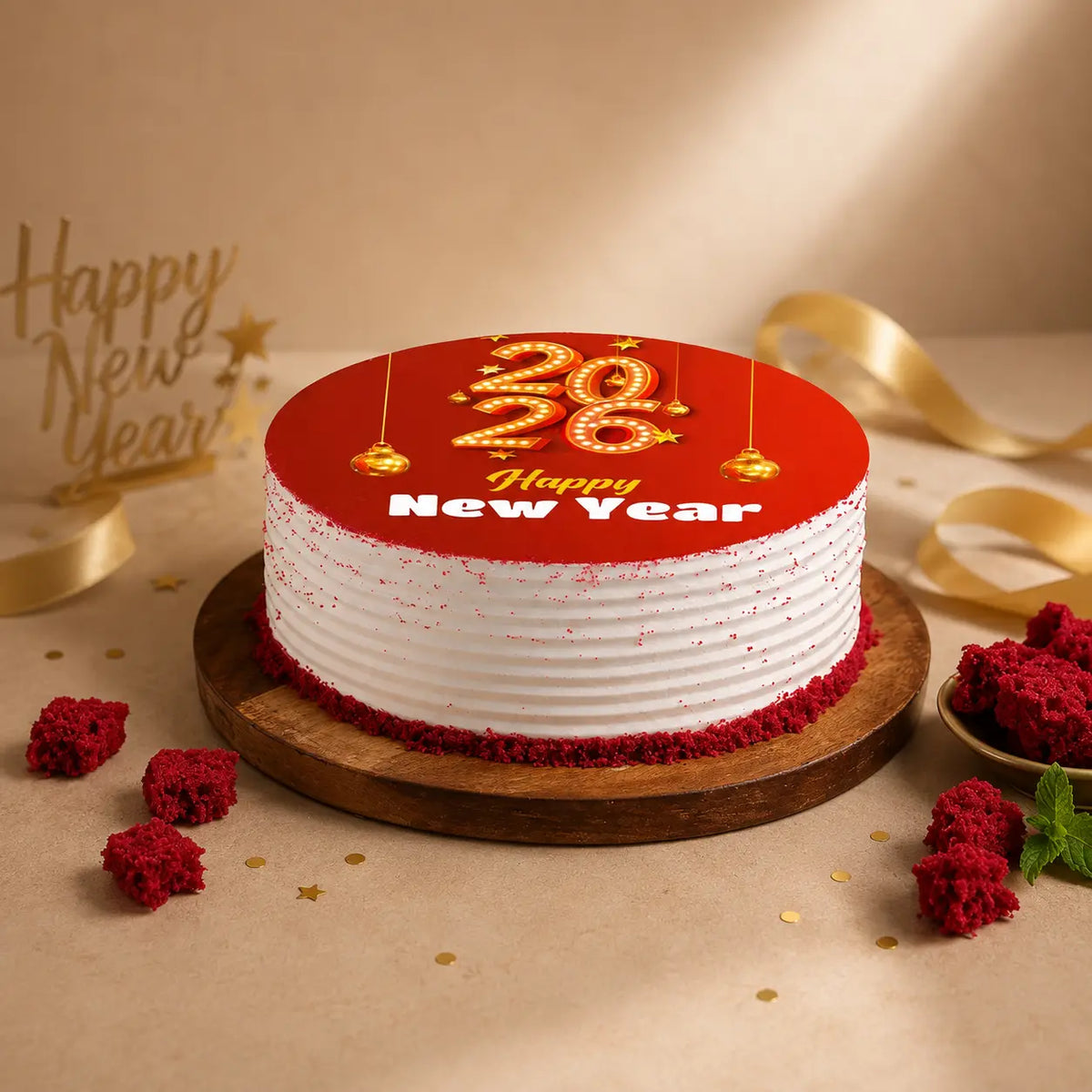Mini Red Velvet Cake for New Year Celebrations