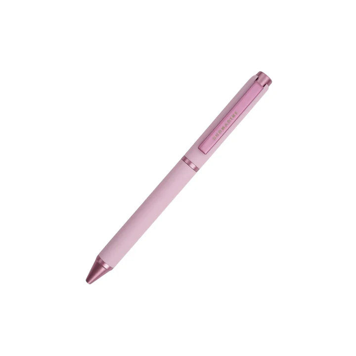Pink pen on a white background