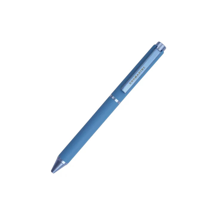 Blue pen on a white background