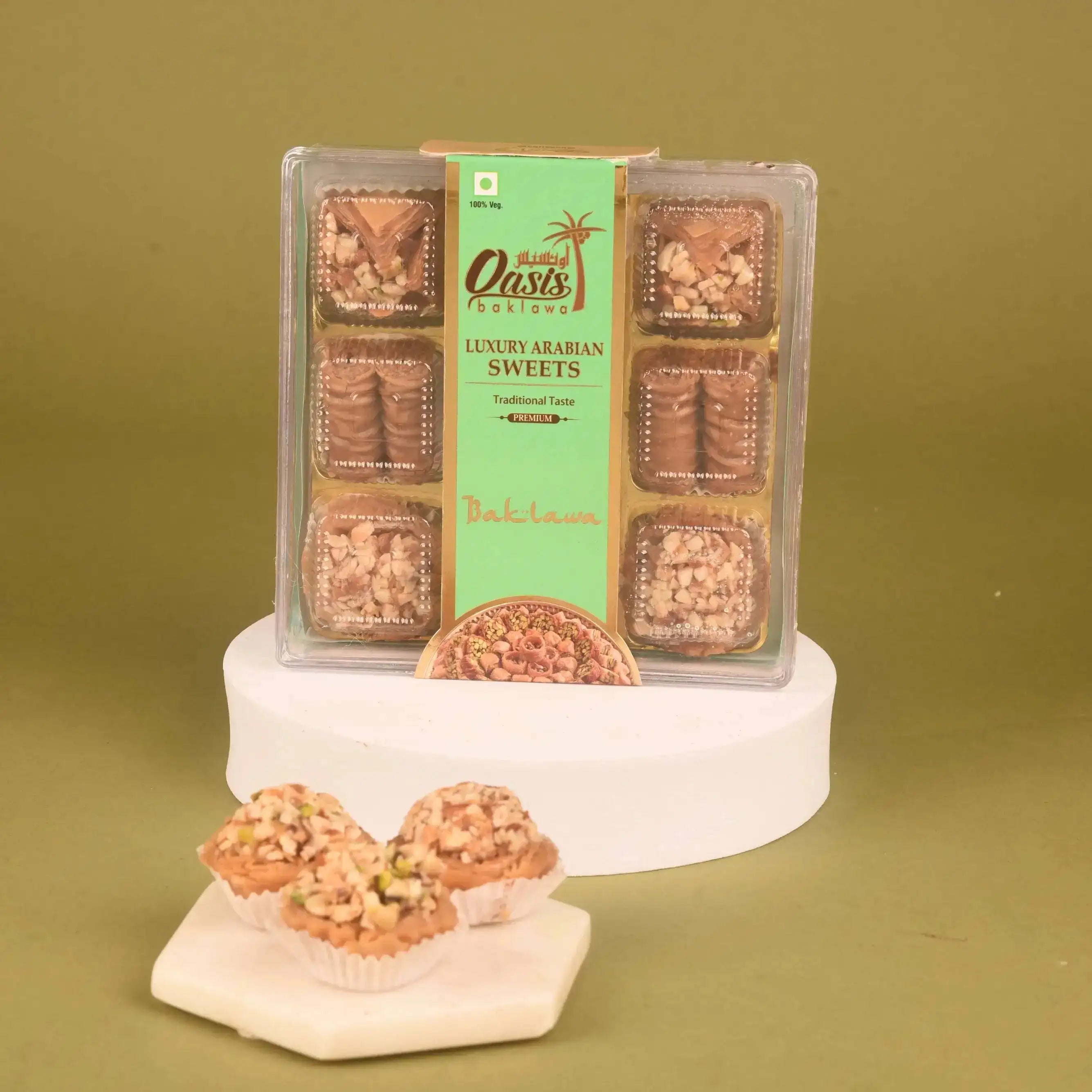 Luxury Arabian Baklava sweets from The Aura Hamper - Festive Luxury Gift, offering traditional festive flavors.