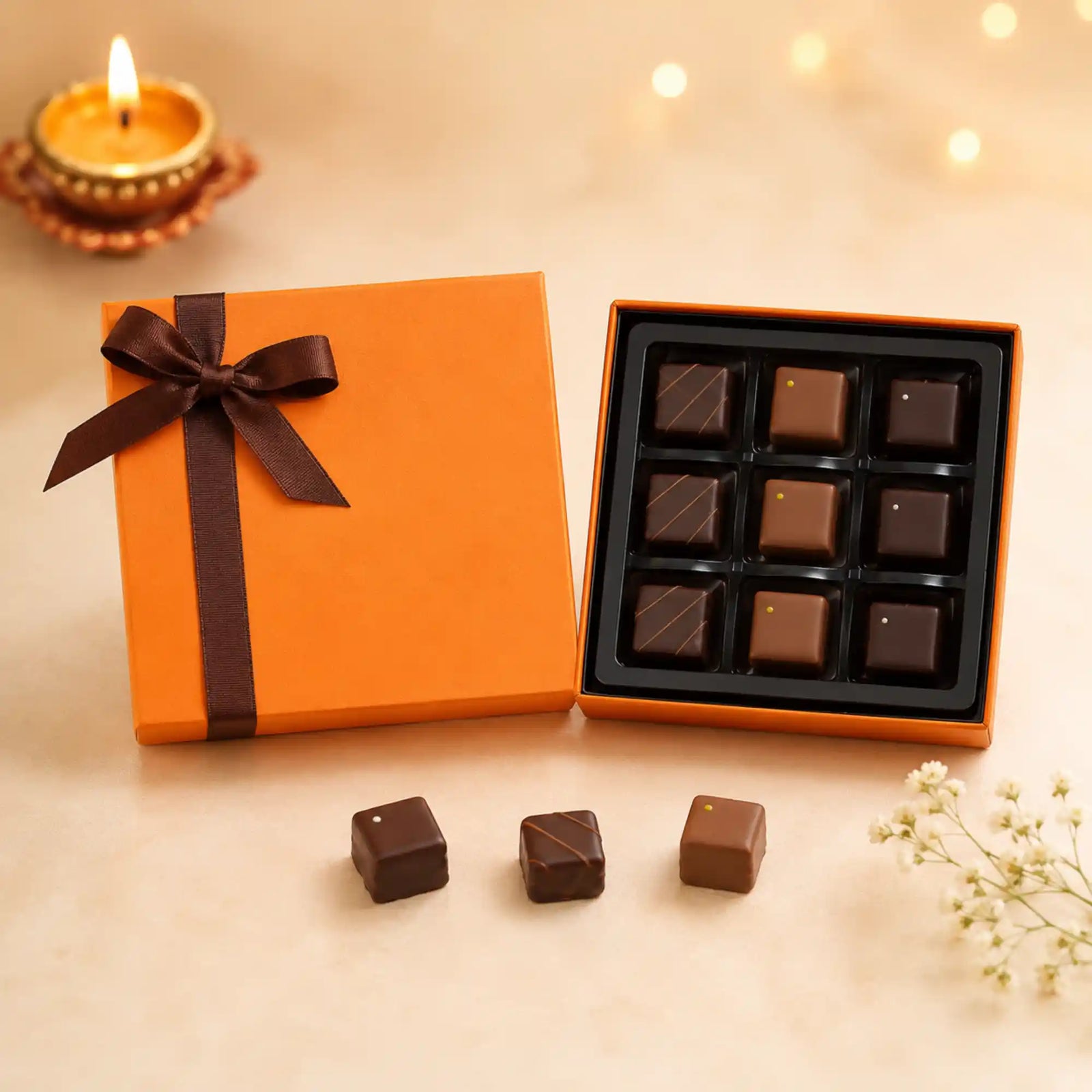 Praline Box of 9 – Premium Assorted Centre-Filled Chocolates