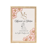 Pastel Pink Floral Monogram Couple Frame