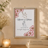 Pastel Pink Floral Monogram Couple Frame