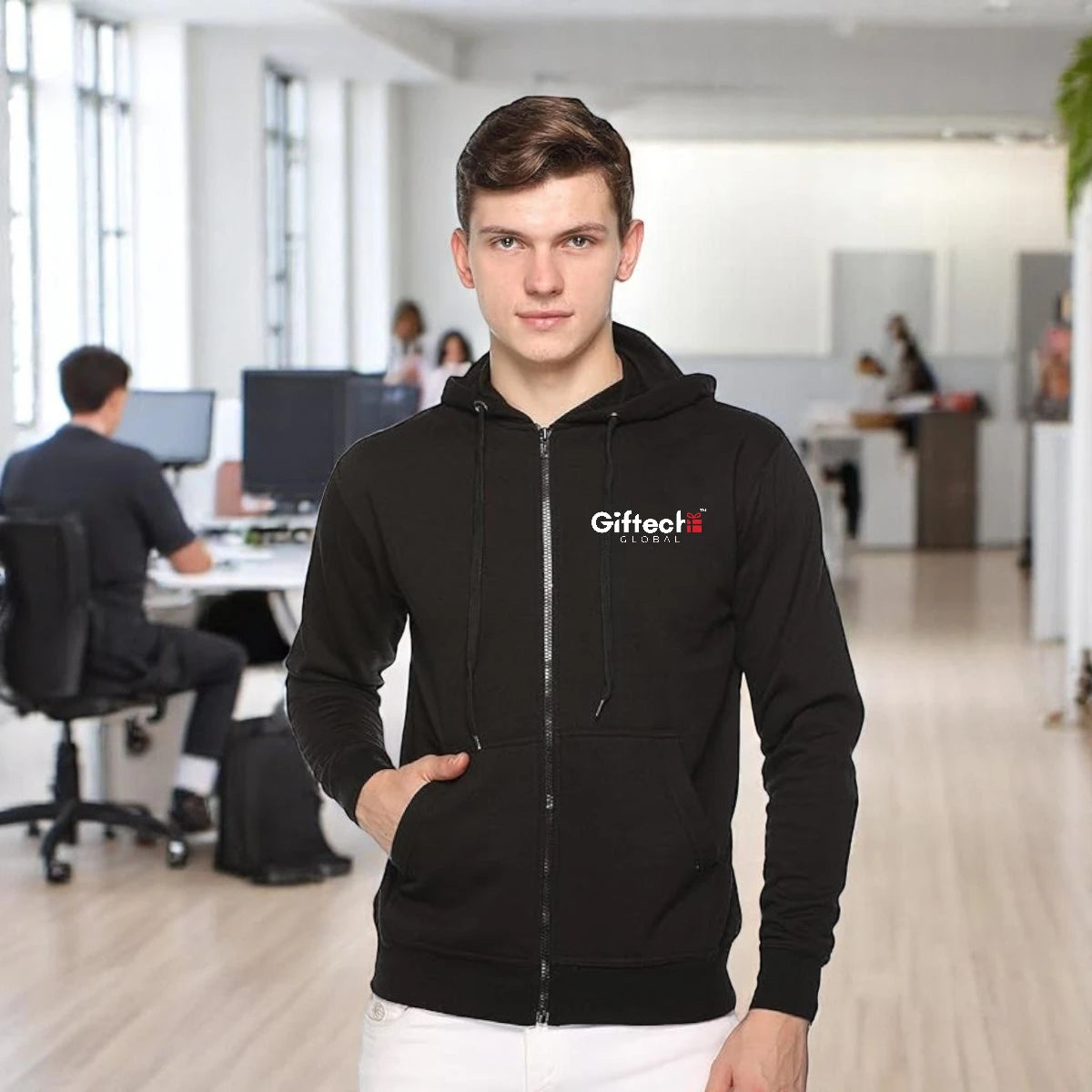 Royal Comfort Hoodie with Embroidered logo Black