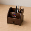 Executive Wooden Pen Holder with Drawer