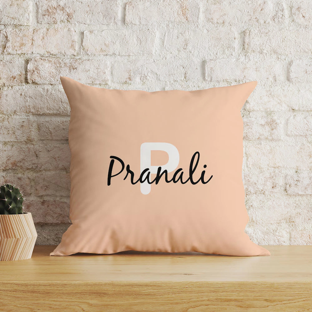 Personalised Name Cushion With Initial